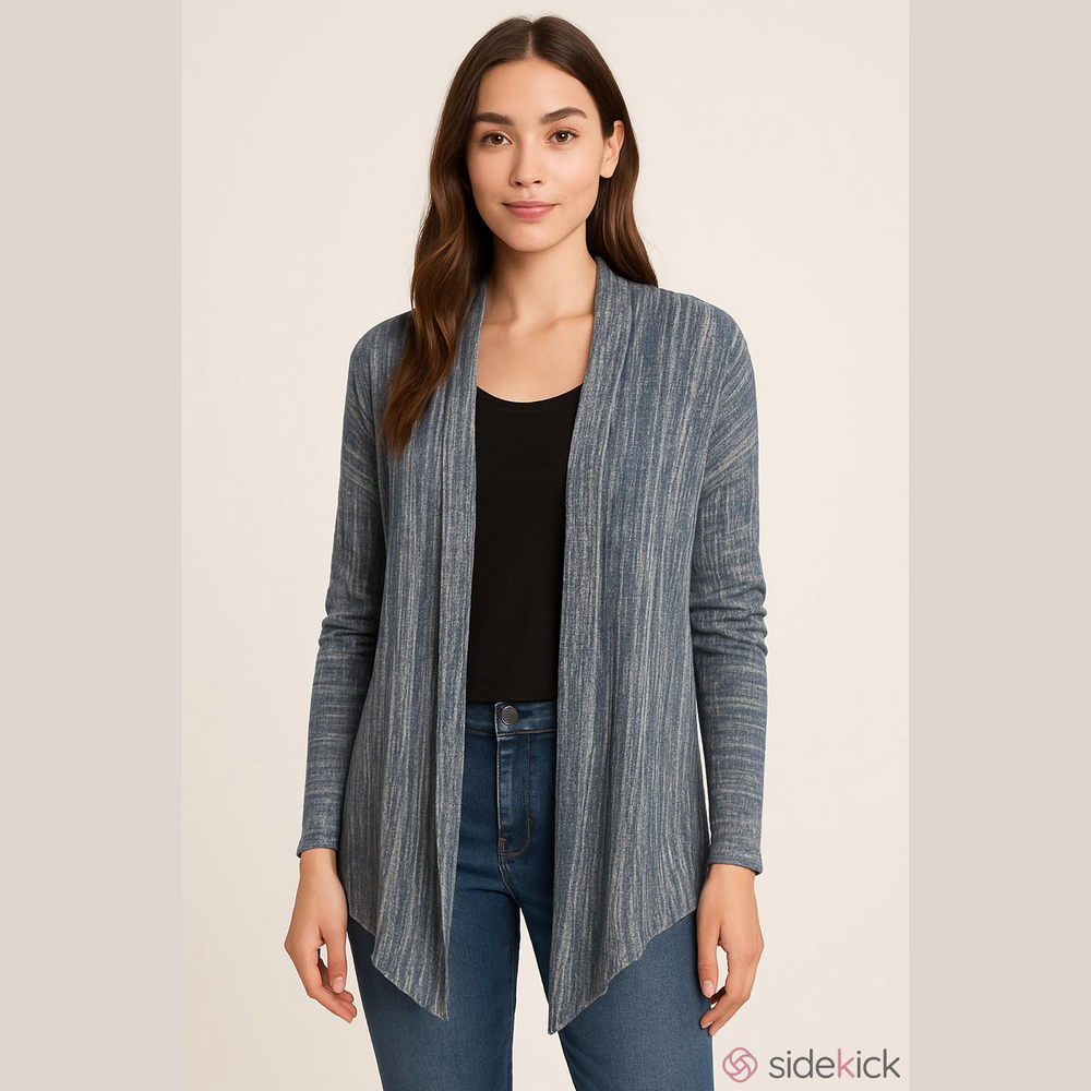 NIC+ZOE lightweight drape cardigan linen/cotton beach boho beach space dye